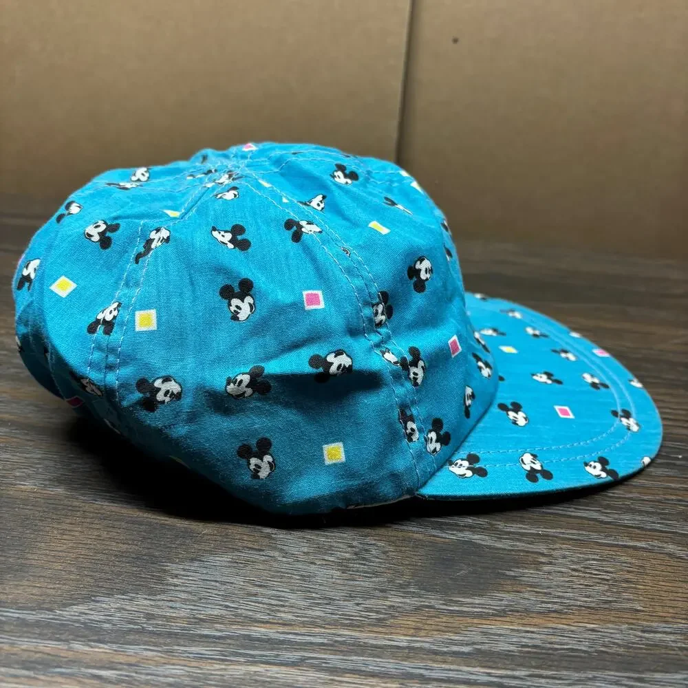 Vintage Disney Mickey Mouse Hat Cap Kids One Size All Over Print USA Made